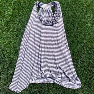 Cabi womens striped tank top gray white size xs